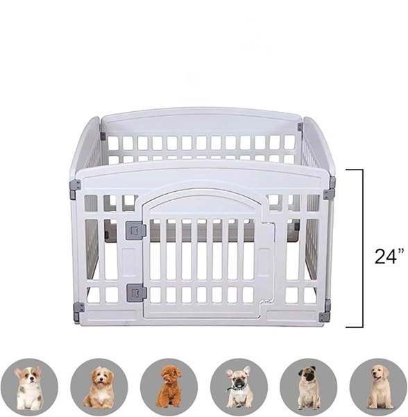 4 Panelli Katlanabilir,Kapılı,İç/Dış Mekan Evcil Hayvan Oyun Parkı 3