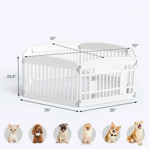 6 Panelli Katlanabilir,Kapılı,İç/Dış Mekan Evcil Hayvan Oyun Parkı 3