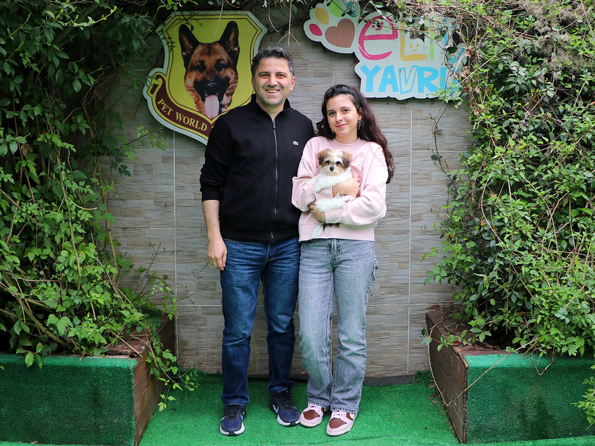 Hasan Bey ve ailesi kızıl beyaz Morkie yavrularına kavuştular